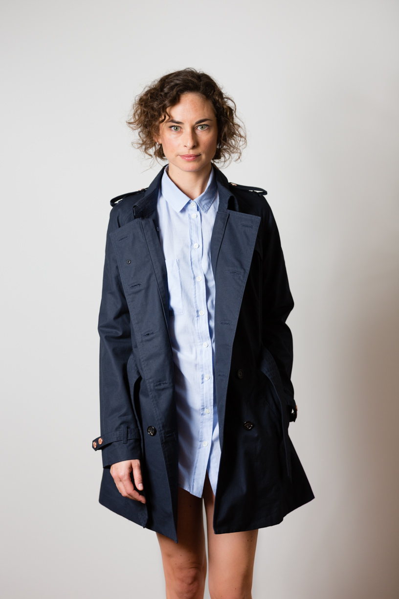 Katharina wearing the British Millerain w'lfg'ng Trench Coat