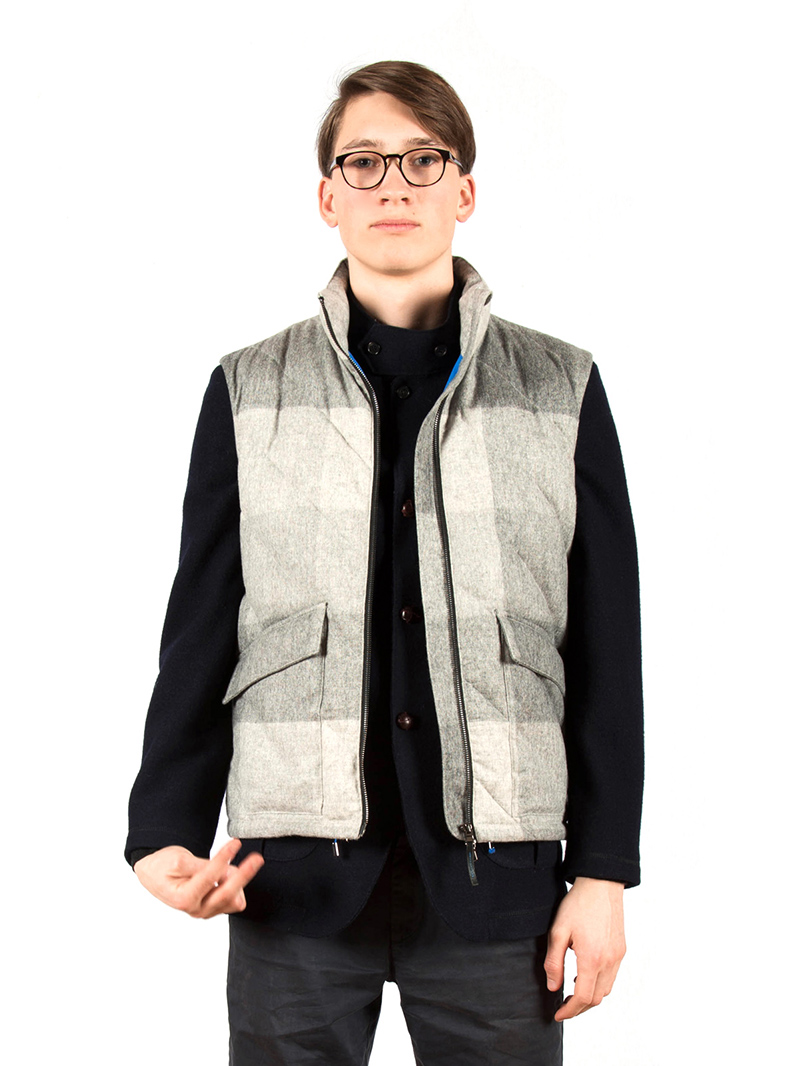 w'lfg'ng checked wool down vest